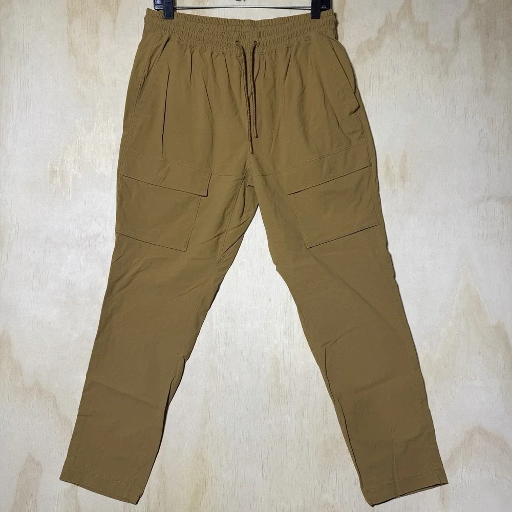 All In Motion Cargo Jogger Pants Mens Large Brown Stretch Hiking Athletic Travel